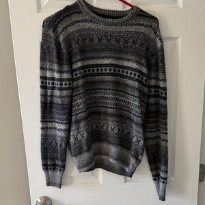 Divided Men's Black and Gray Crewneck Sweater